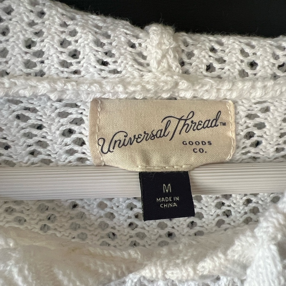 Flag Pullover Medium Sweater Stitched Hooded Ligh… - image 7